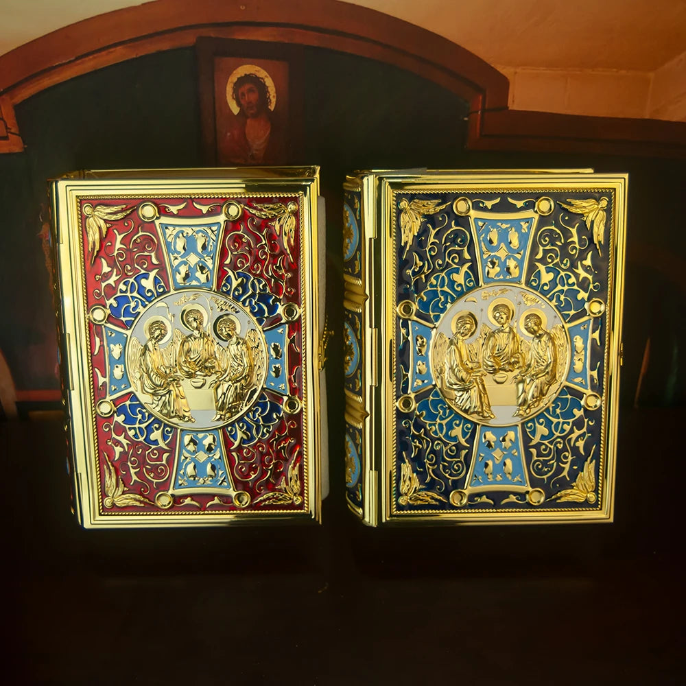 HTISOK Eastern Orthodox Holy Scriptures Gospel Book Cover  For Church With High Quality Handmade And Gold Plating Good Vibrations