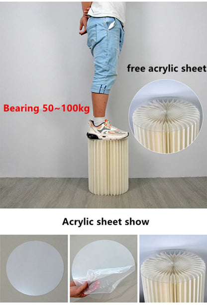 Paper Folding Cylinder Wedding Ramadan Decoration Birthday Anniversary DIY Party Supplies Baby Shower Dessert Table Cake Stand Good Vibrations