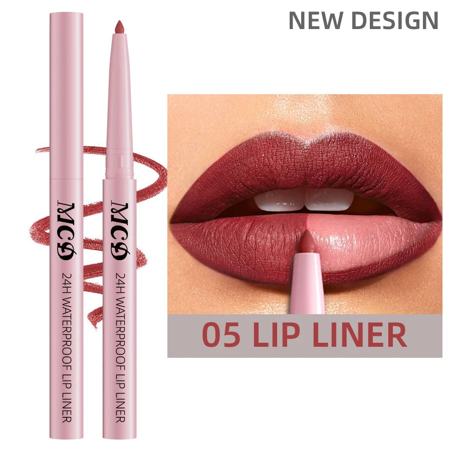 1PC Waterproof Matte Lip Liner Contours Lips in Shades Sexy Red Lipstick Natural Color Lip Makeup Hydrating Lip Cosmetic Gifts Good Vibrations