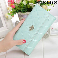 KISMIS Wallets for Women Cute Pink Pocket Womens Wallets Purses Plaid PU Leather Long Wallet Hasp Phone Bag Money Coin Pocket Ca Good Vibrations