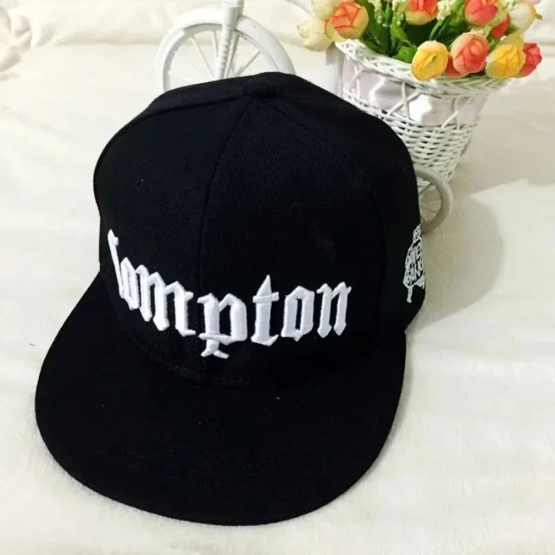 New COMPTON Embroidery Baseball Cap Hip Hop Snapback Caps Flat Fashion Sport Hat for Unisex Adjustable Dad Hats Good Vibrations