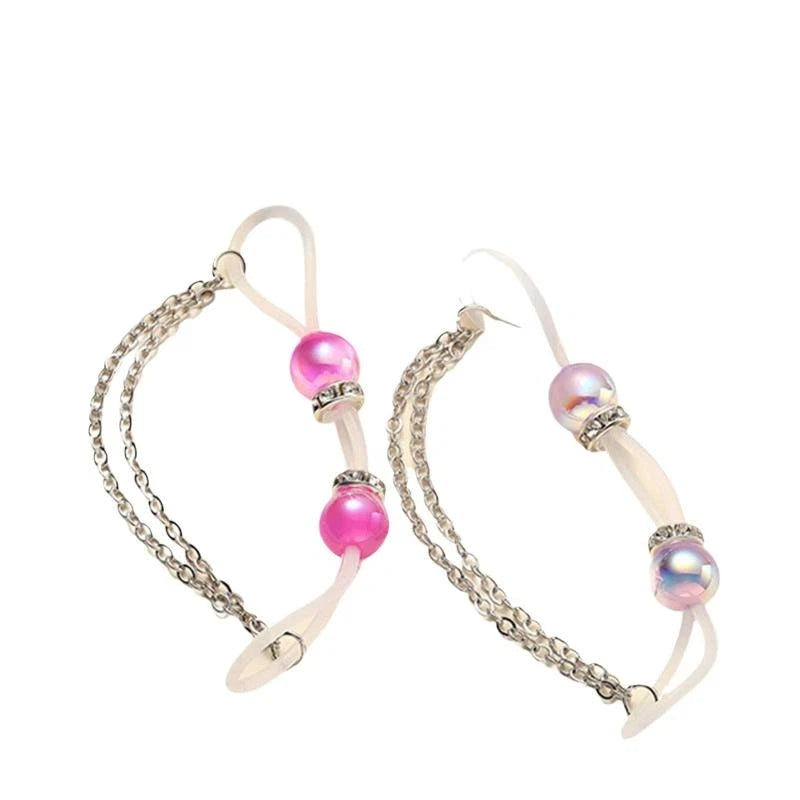 1 Pair Adjustable Fake Nipple Rings No-Pierce Acrylic Nipple Rings With Glitter Beads Perfect For Party Good Vibrations