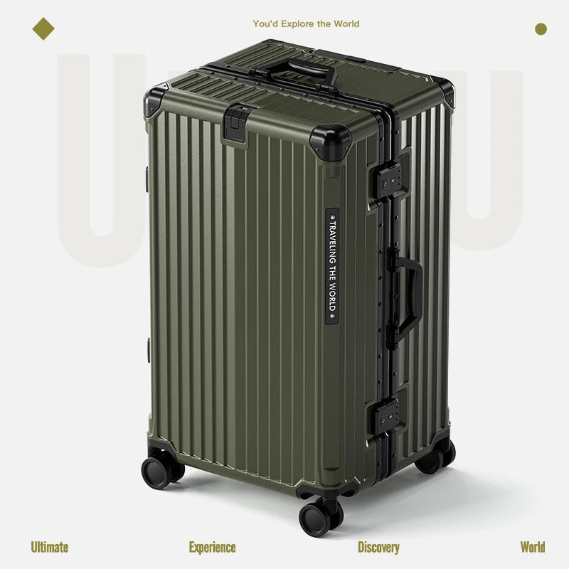 Hard Shell Carry-On Suitcase Rolling Travel Luggage with Spinner Wheels 20 24 26 28 30 Inch Large Capacity Durable Luggage Good Vibrations