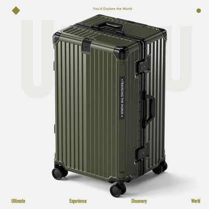 Hard Shell Carry-On Suitcase Rolling Travel Luggage with Spinner Wheels 20 24 26 28 30 Inch Large Capacity Durable Luggage Good Vibrations