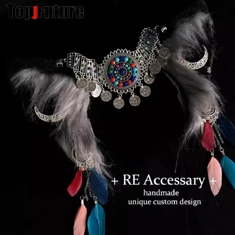 Harajuku Halloween Gothic Punk LolitaWomen Cosplay Animal Wolf Ears Headdress Plush Hairband Furry Lolita Headband Anime GOOD Vibrations