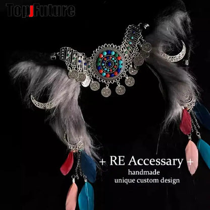 Harajuku Halloween Gothic Punk LolitaWomen Cosplay Animal Wolf Ears Headdress Plush Hairband Furry Lolita Headband Anime GOOD Vibrations
