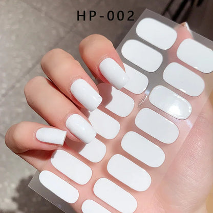 UV Semi-Cured Gel Nail Wraps Stickers Strips French Long Lasting Full Cover LED Gel Semi Cured Nail Sliders For Nail Extension & Good Vibrations