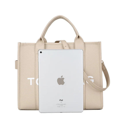Designer Women's Tote Bag PU Leather Shopper Purses Solid Color Outdoor Leisure Large -Capacity Letter Shoulder Bag Women Clutch Good Vibrations