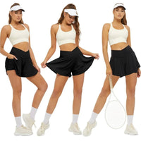 2025 Golf Skirt Women High Waist V Summer Running Outdoors Tennis Sport pants Pockets Fitness Casual short academia feminina Good Vibrations