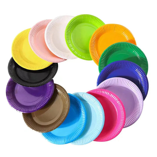 Solid Disposable Tableware Set, Party Supplies, Paper Plates, Wedding, Birthday Party Decor, Adult Favor, Black, Green, Blue, Good Vibrations