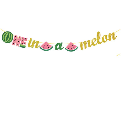 One in a Melon Cupcake Topper Baby Kids 1st Birthday Party Cake Decor Watermelon Themed Party Supplies Baby Shower Girl Birthday Good Vibrations