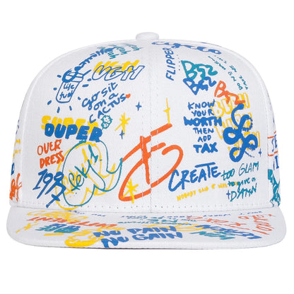 Unisex Colorful Letter Graffiti Printing Hip-hop Hats Spring Autumn Outdoor Adjustable Casual Baseball Caps Sunscreen Hat Good Vibrations