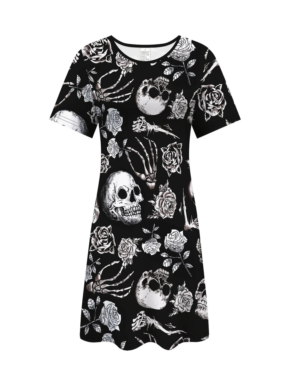 Women's Halloween Costume Gothic Skull Dress Dress for Halloween Day of the Dead Hip Hop Y2k Ladies Clothes Woman Clothing Tops Good Vibrations