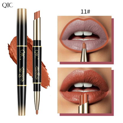 2 In 1 Matte Lipstick lip liner Long lasting waterproof Makeup for women Korean Cosmetics Beauty Make up female Good Vibrations