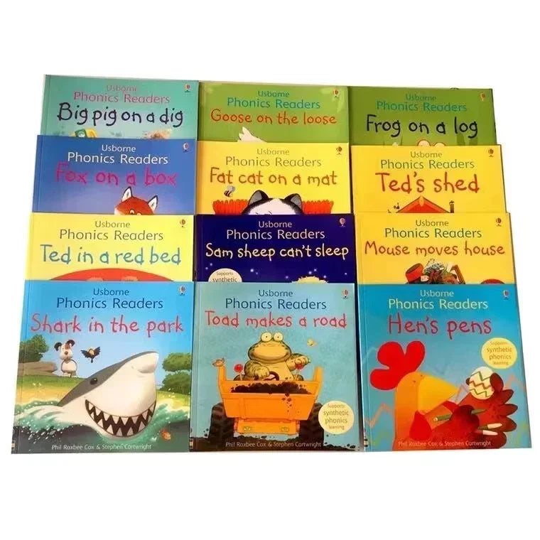 12 Books Usborne English Picture Book Phonics Readers Classroom Educational Toys for Children Montessori Picture Story Book Good Vibrations