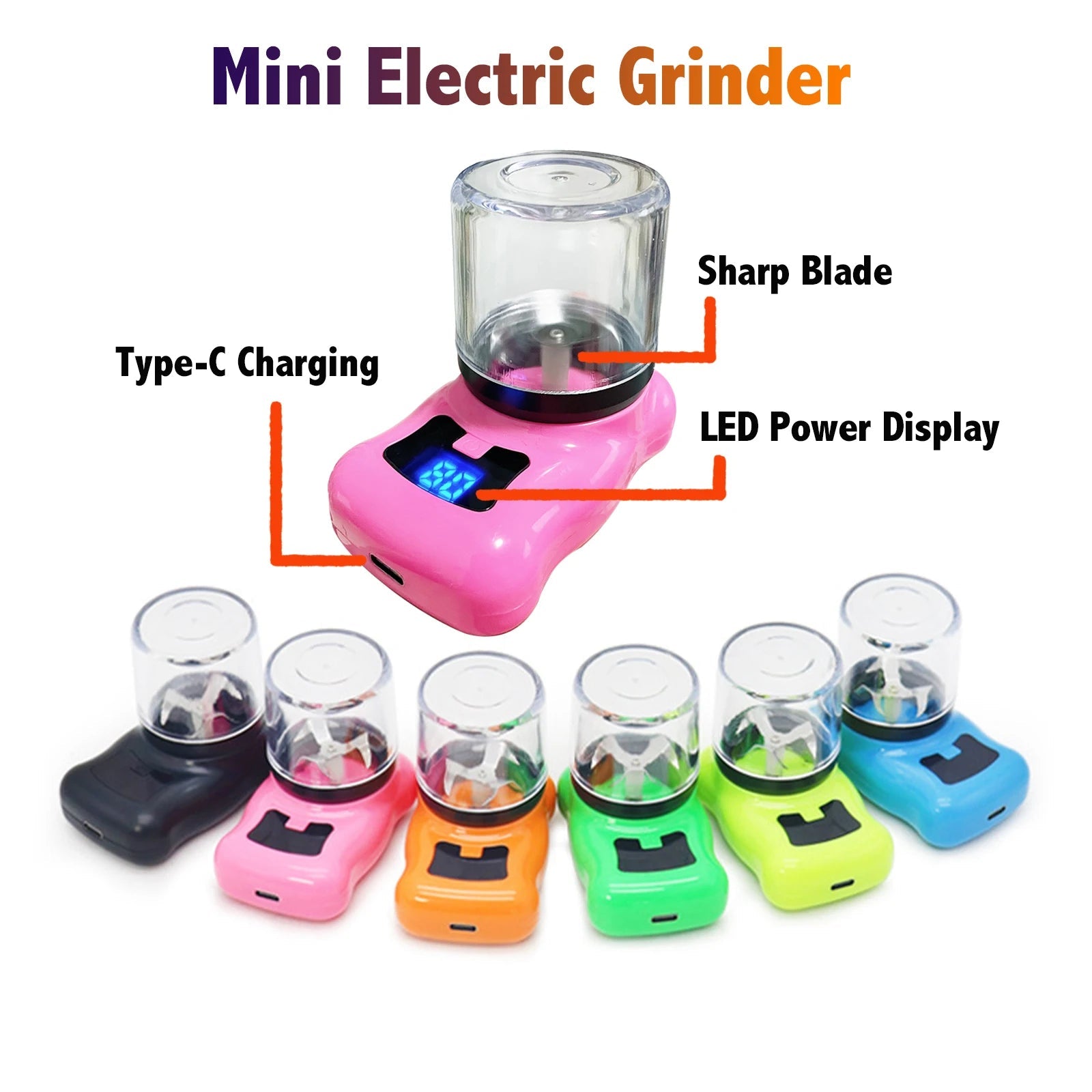 1pc, Electric Grinder, Spice Grinder, Grinding Machine, Herb Grinder, Spice Crusher, Kitchen Supplies, With Digital display, Typ Good Vibrations