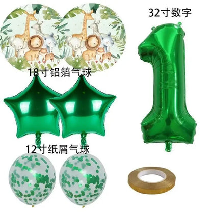 Jungle Safari Birthday Decoration Jungle Animals 1st Birthday Gifts Decoration Wild One Birthday Tableware Baby Shower Decor Good Vibrations