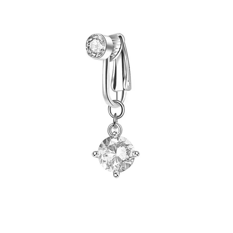 Clip On Belly Button Ring Butterfly Copper Zircon Pink Fake Belly Piercing Umbilical Navel Body Jewelry Trendy Fashion Style Good Vibrations Adult Super Store