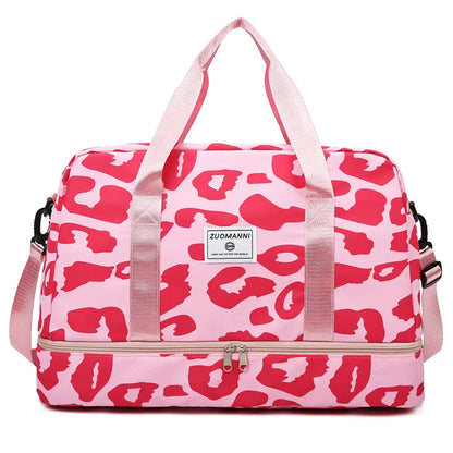 Large Gym Duffel Bag for Women and Men Travel Bag with Shoe and Wet Clothes Compartments Carry On Shoulder Tote Bags Good Vibrations