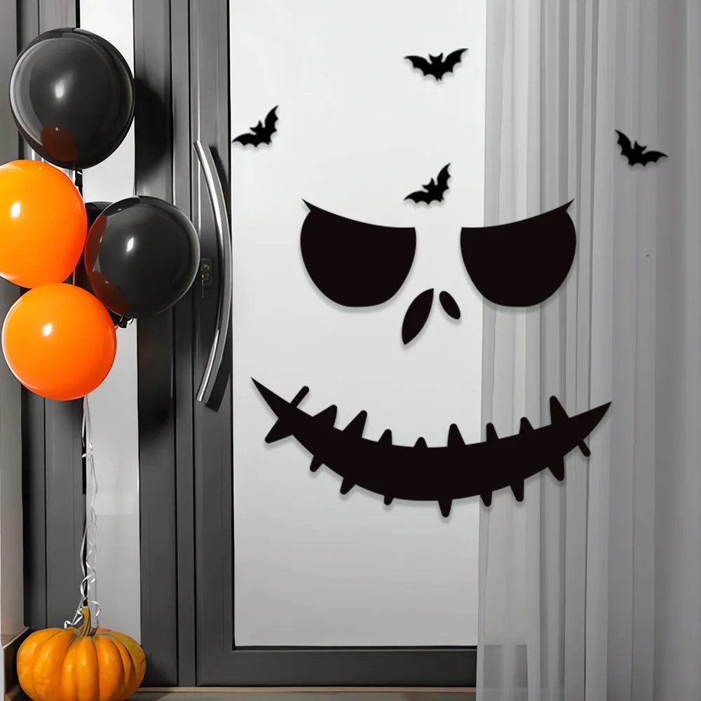 Halloween Decorations,Skeleton,Pumpkins,Halloween Horror Door Stickers,Ghost Festival,party Decor,felt Wall Stickers,Room Decor Good Vibrations