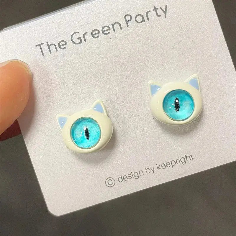 Kiss Jewelry Halloween Little Monster Wing Bat Eye Stud Earrings Women Cute Animal Eye Punk Earring Girls Y2K Brincos Party Gift Good Vibrations