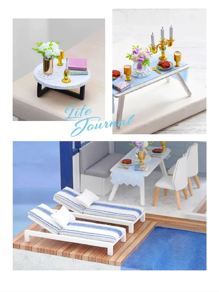 DIY Doll House Miniature Dollhouse With Furnitures Wooden House Miniaturas Toys For Children New Year Christmas Gift A Good Vibrations
