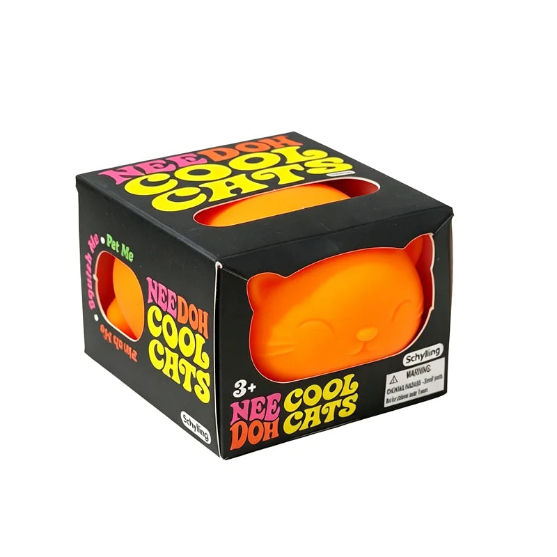 Needoh Funky Pups Cool Cats Flour Filled Quick Rebound Squishy Toy Stress Relief Fidget Squeeze Toy Mood Calming Leisure Relax Good Vibrations
