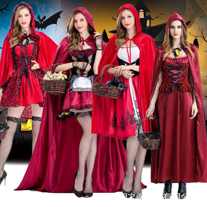Halloween costume Goth little Red Riding Hood club queen costume cosplay costume stage dress Good Vibrations