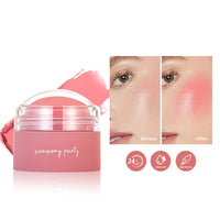 Cream blush ball,High-Pigment Formula,Semi-Matte & Powder Finish,Blendable Color blush Highlight stick for Eyes,Lips&Cheeks Good Vibrations