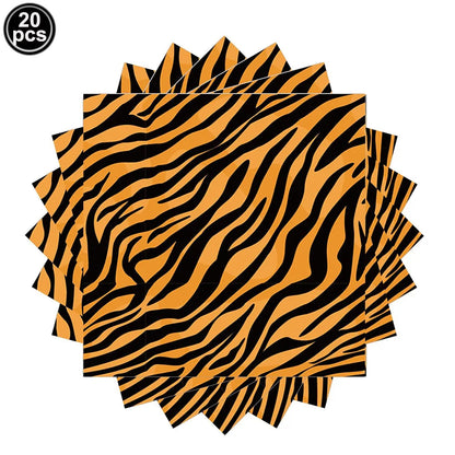 Jungle Animal Print Party Paper Plates Tiger Giraffe Leopard Disposable Plate Kids Birthday Decor Safari Themed Party Supplies Good Vibrations