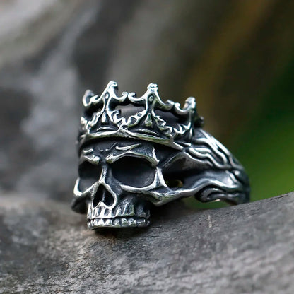 2022 NEW Men's 316L stainless steel rings Vintage Halloween Gothic Calvarium Skull punk ring fashion jewelry free shipping Good Vibrations