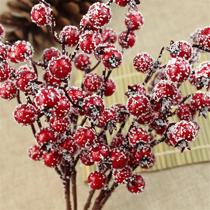 Party Decor Home Wedding Red Berry Bouquet Artificial Pine Cone Flower Branch Bubble Good Vibrations