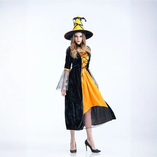 Halloween Witch Demon Role-Playing Costume Skirts And Hats Clothing Suitable For Party And Holiday Atmosphere Decoration Good Vibrations