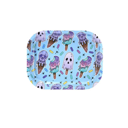 Cigar Hand Roll Tinplate Tray Ashtray Metal Rolling Tray Smoking Accessories Home Party Gifts for Men Women Good Vibrations Adult Super Store