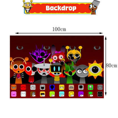 Incredibox sprunki Birthday Party Decorations Cake Topper Balloons Tablecloth Cups Plates Kids Birthday Party Supplies Good Vibrations