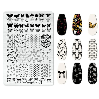 Halloween Series Celebration Nail Stamping Plate Cute Skull Pattern DIY Nail Art Image Stamp Stamper Manicure Template Good Vibrations