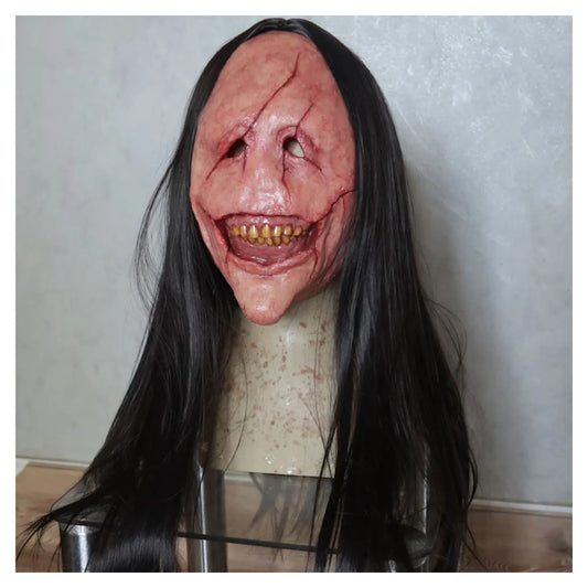 Halloween Scared Mask Scary Demon New Terror Curse Scaring Prop Haired Ghost Cosplay Creepy Masks Themed Parties Wear Good Vibrations