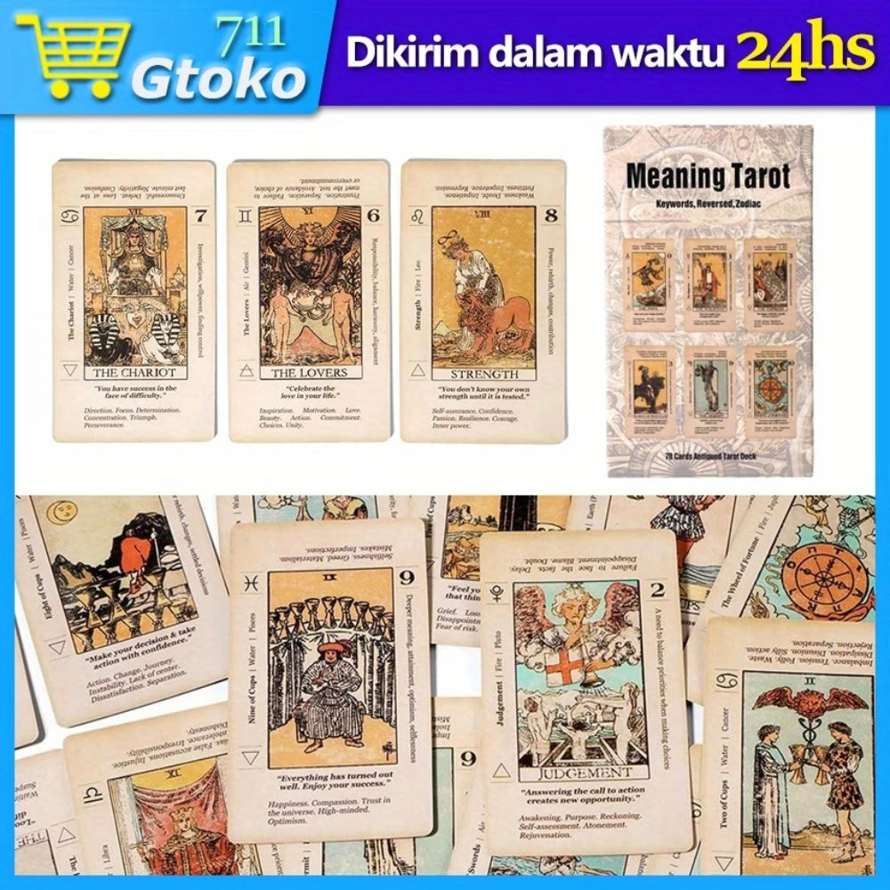 2026 Retro Tarot Cards Deck with Guidebook – Beginner Fortune Telling Divination Gift