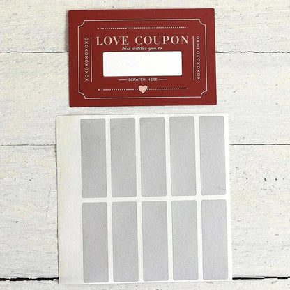 Scratch-off love coupons set, DIY Valentine gift, 10 pieces.