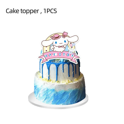 Cinnamorolls Birthday Party Decoration Tableware Set Balloons Cup Plate Banner for Kids Party Favors Baby Shower Supplies Good Vibrations