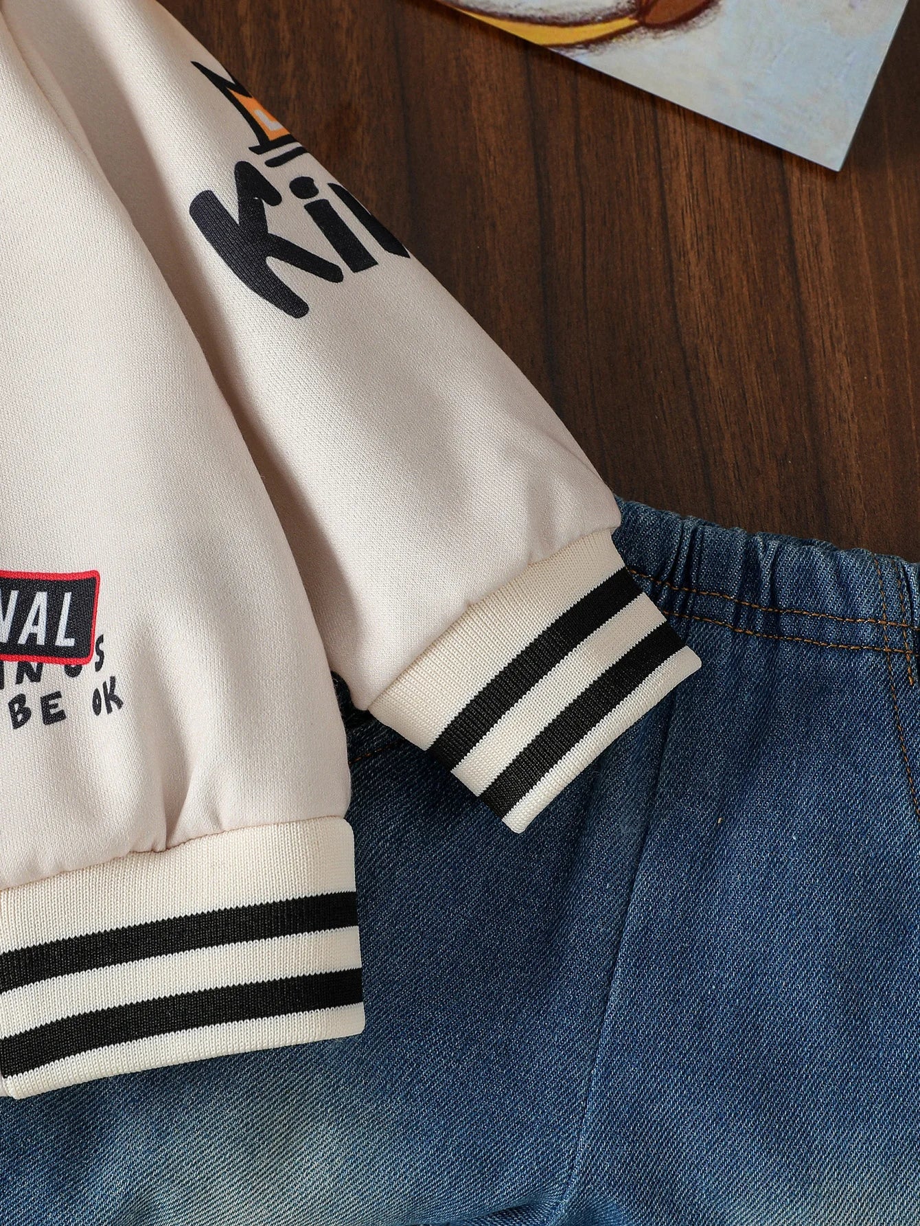 Baby Boys 2025 New Spring Autumn Baby Girls Boys Clothes Cartoon Letter Jacket Fashion Sports Costume Infant Sportswear For 1-3Y Good Vibrations