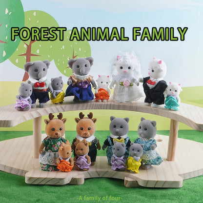 Box Packing Forest Family Reindeer Bunny Panda Animal Simulation Dollhouse Playset Play House Toy Accessories Xmas Gift for kids Good Vibrations