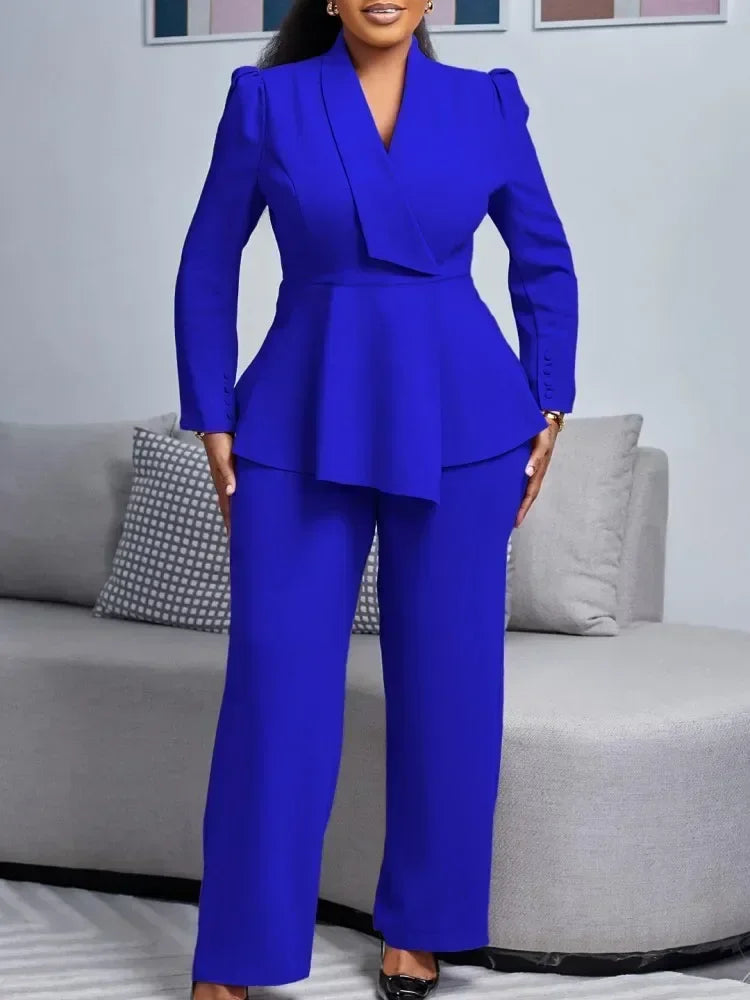 2 Piece Women Sets Plus Size  New Arrival Matching Two Pieces Sets Blazer Coat Top Pants Suits Outfits Clothing Good Vibrations