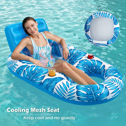 Inflatable Pool Float Adult - Pool Floaties Lounger Floats Raft Floating Chair Water Floaties for Swimming Pool Lake Lounge Floa Good Vibrations