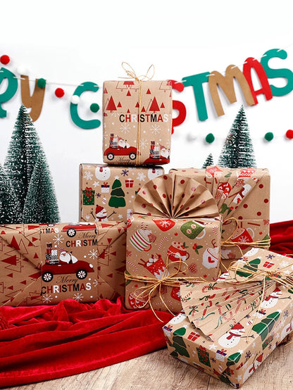 Christmas Gift Wrapping Paper Gift Wrapping Paper Christmas Trees Packaging Gift Paper Suitable for Birthdays and Festivals Good Vibrations