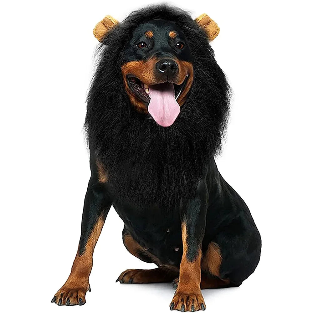 Cute Pet Dog Cosplay Clothes Lion Mane For Dog Costumes Realistic Lion Wig For Medium to Large Dogs With Ear Pet Accessories Good Vibrations