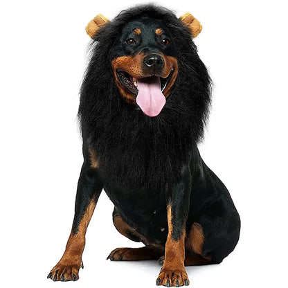 Cute Pet Dog Cosplay Clothes Lion Mane For Dog Costumes Realistic Lion Wig For Medium to Large Dogs With Ear Pet Accessories Good Vibrations