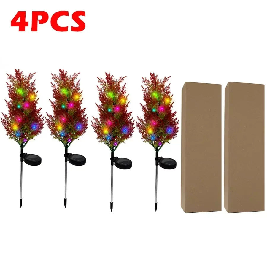 2025 Hot Outdoor Decoration Christmas Tree Light Solar Charging Simulation Pine Tree 20 LED Lawn Light Garden Decoration Light Good Vibrations