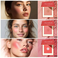 1PC Waterproof Blush Palette: Nude matte with pearlescent particles, light pink, orange and red, lightweight and long-lasting, s Good Vibrations