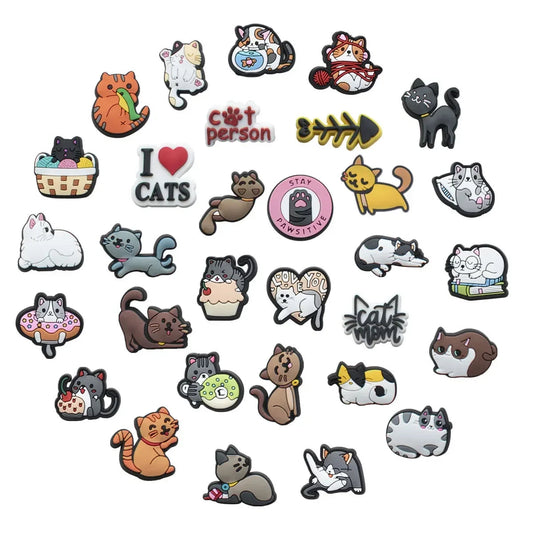 Shoe Charms for Crocs Accessories
 Pet Cat Shoes Charm for Croc Decorations Pins Men Accessory Jeans Woman Clogs Clips Badges Good Vibrations